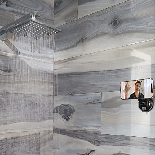 Hula+ Magnet Shower/Mirror Phone Holder/Mount/Stand. Reusable Non-Residue Mount For Bathroom/Kitchen/Shower. Compatible With All Phones, Great Gift For Tiktok/Youtube/Make Up (Space Gray) #TOP7