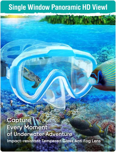 image for Seovediary Snorkel Set Adults Snorkeling Gear Anti-Fog Panoramic View 