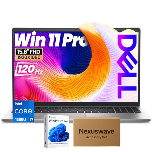 Dell (デル) 15.6インチノートパソコン ビジネスおよび学生用 15.6インチ FHD 120Hz IPS アンチグレアディスプレイ ? Intel Core i7-1355U ? Windows 11 Pro ? バックライトキーボード ? 指紋