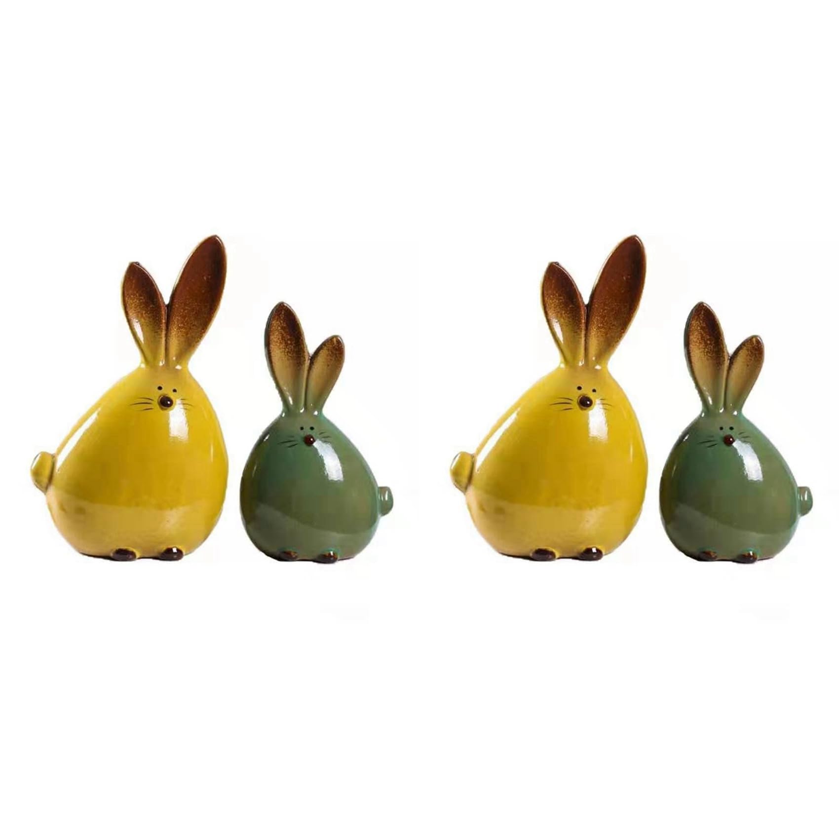 Vjsujehgy 4X Ceramic Figurine Home Decor Furnishing Animal Statues Porcelain Modern Art Home Decoration Crafts Gift