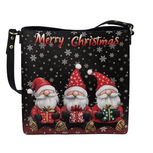 Image of HUGS IDEA Boho Bags for Women Leather Handbag Shoulder Bucket Crossbody Purse