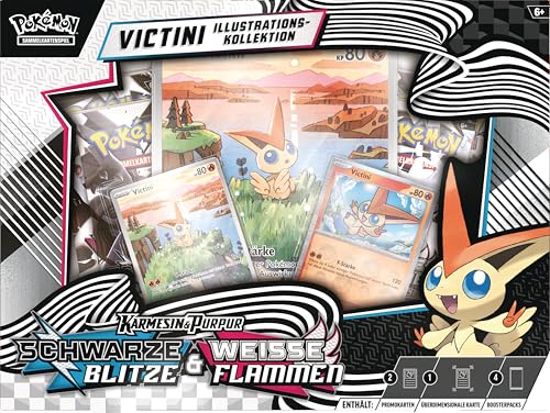 Pokémon-Sammelkartenspiel: Illustrations-Kollektion Einall: Victini (1 holografische Vollbild-Promokarte, 4 Boosterpacks & 1 überdimensionale holografische Promokarte) – Bild 3