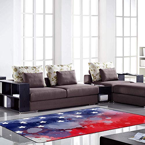 Tapis velours corail motif drapeau américain 152x99cm