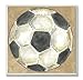 The Kids Room by Stupell Soccer Ball on Brown Background Square Wall Plaque