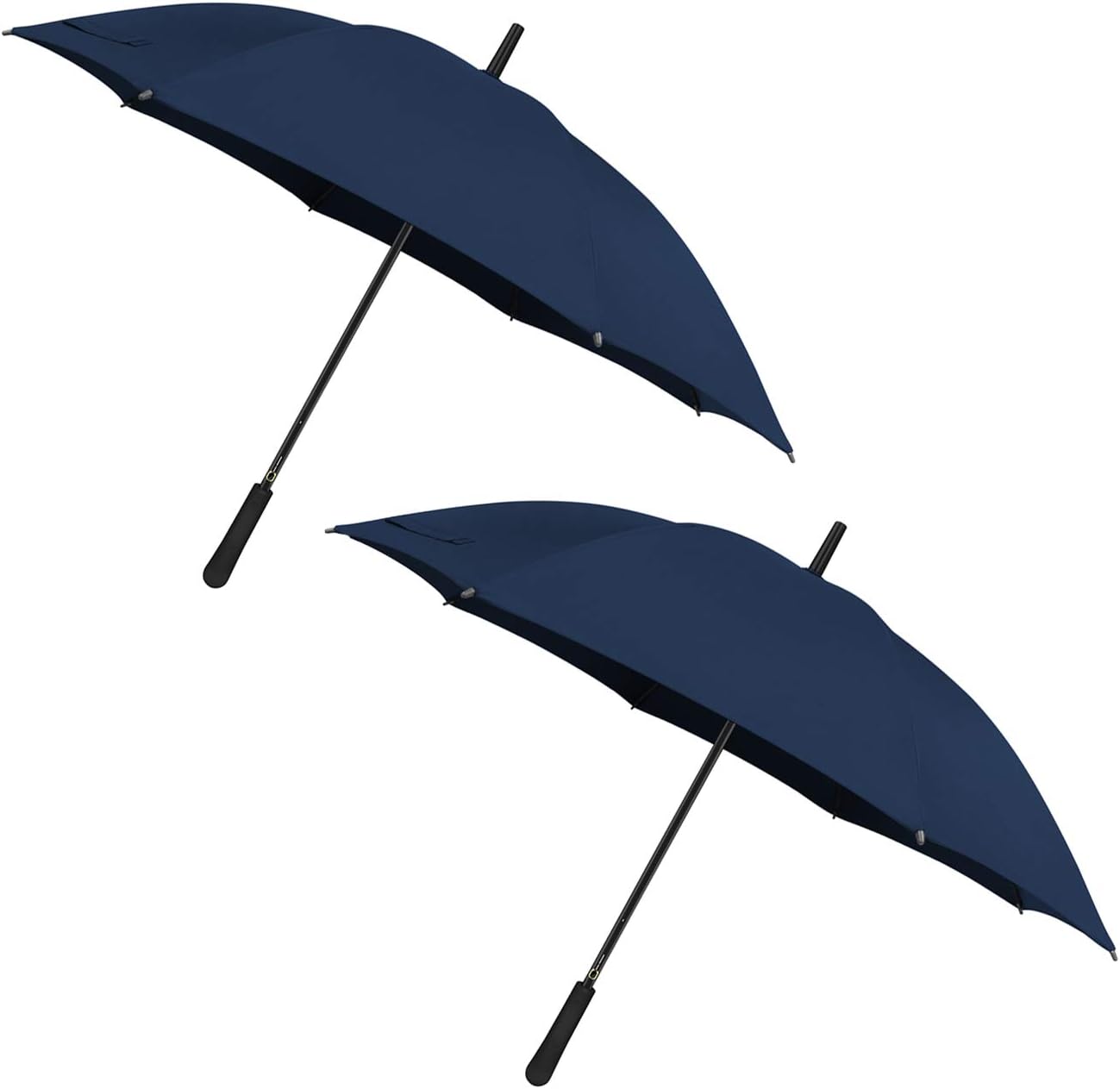 TOPULORS 43 In Long Stick Umbrella for Men and Women,Automatic Open, Double Strong Umbrella Bone for Outdoor Use-Purplish Blue（2 Pack）