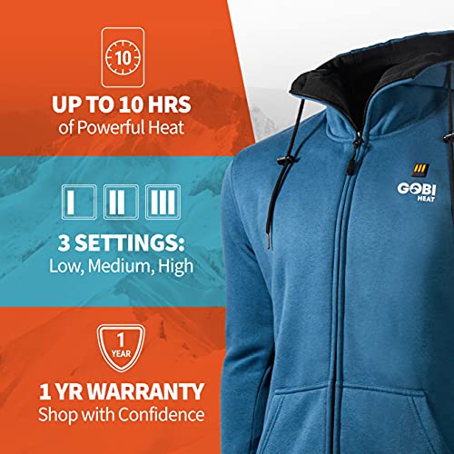 Ridge Men’s Heated Hoodie - 10 Hrs Of Heat | 3 Heat Zones | With Battery & Charger | Machine Washable | All Day Warmth #TOP2