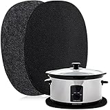 Tanlade 2 Pcs Oval Slow Cooker Heat Resistant Mat for 6-8 Quart Non Skid Countertop Heat Protector Mat Kitchen Appliance for Air Fryer Kitchen...