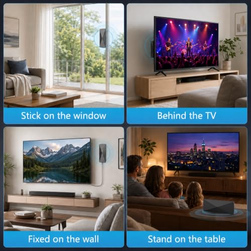2026 TV Antenna Indoor, 33FT Cable 8K 4K 1080p Local Channels, 5000+ Mile Reception, Weather Resistant Portable - image 4