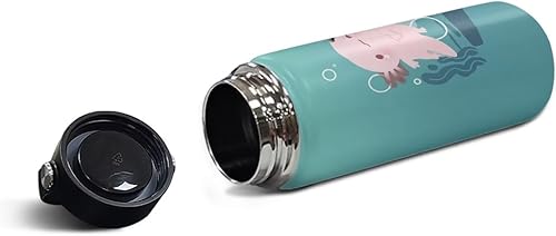 Miniatura 3 de Hinthetall Axolotl - Botellas de agua aisladas con tapa y lazo de transporte para gimnasio, deportes, viajes, botella de agua grande de 18 onzas,