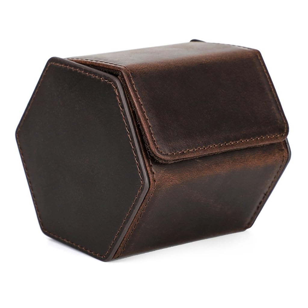 Coffret montre hexagonal en cuir fait main, le cadeau idéal pour grand voyageur