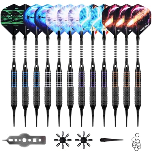WIN.MAX Soft Tip Darts Set 12x18g with Tips & Tools