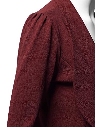 Women's Solid Formal Office Style Open Front Long Sleeves Blazer - Made in USA4