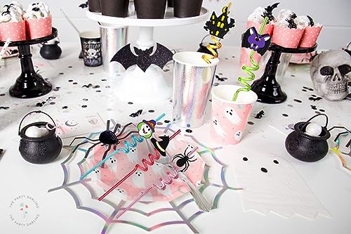 24 pitillos Halloween rizados reutilizables 8 diseños miniatura 3
