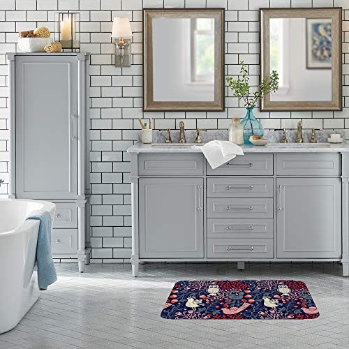 Tapis de bain antidérapant ultra absorbant en microfibres chouette