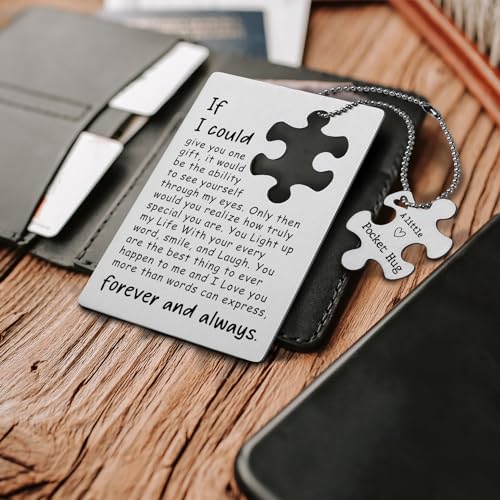 For He Valentine's Day Cards Gift,Anniversary Wallet Card Love Gift for Husband, Birthday Gifts for Men Boyfriend Card for Fiance from Fiancee Long Distance Presents Gift Card 1183