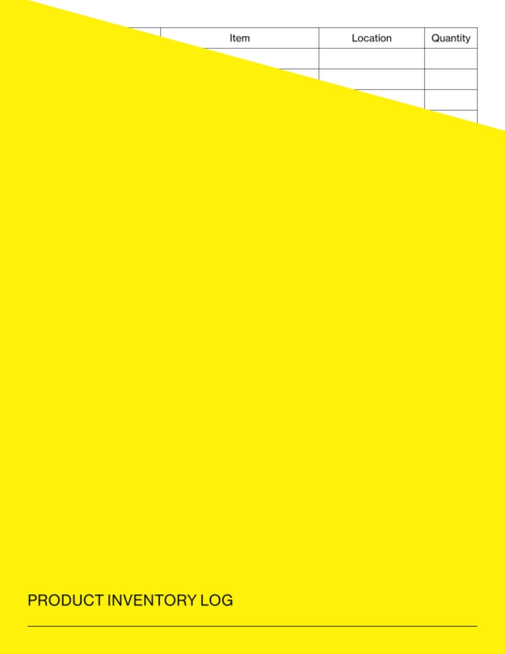 Product Inventory Log: Simple Ledger Book / Products List Notebook for Business | Yellow Cover