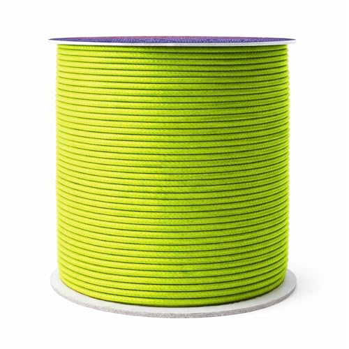 Mandala Crafts 1.5mm Yellow Green Cotton Waxed Cord for Jewelry Making, 109 Yards – Waxed Cotton String for Decorative Knotting and Accessory Assembly - Thumbnail 2