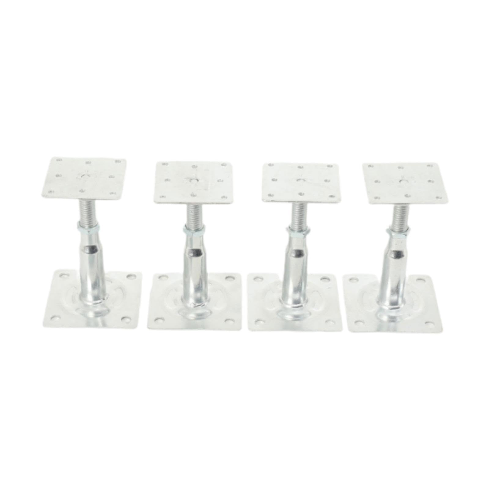 predolo Lot 4 vérins à vis réglables, robustes et polyvalents, pour poteaux 10 à 15 cm (4 à 6 pouces), pour solives maison ou terrasse, Argent