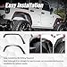 EYOUHZ for JK Flat Style Front and Rear Fender Flares 4-Piece Combo Compatible with 2007-2018 Jeep Wrangler JK JKU Unlimited Heavy Duty Steel Off-Road Wheel Fenders Kit, Textured Black (2/4 Doors)