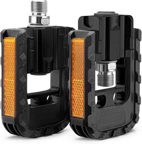 Fahrradpedal, Klapppedal Alu Pedale mit Reflektoren(9/16'), Faltbar...