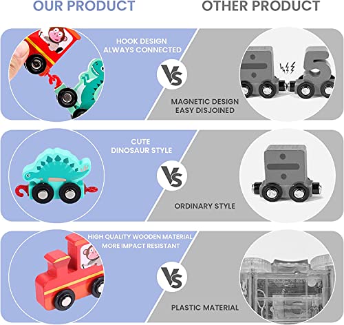 Atoylink Wooden Dinosaur Train Set With Numbers Montessori Learning Educational Toys Birthday Gifts For Kids Toddlers Boys Girls Age 1 2 3 4 #TOP1