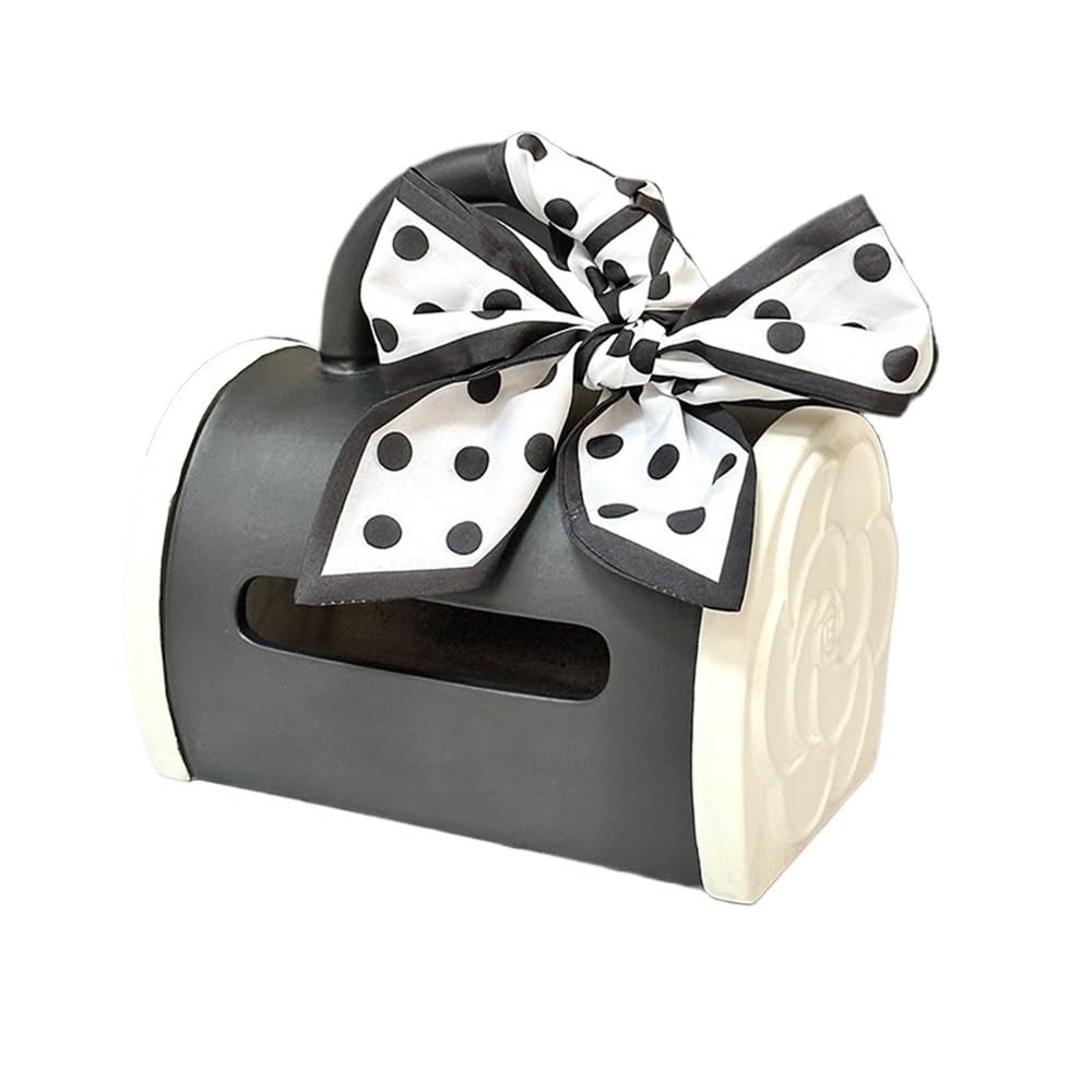 Tissue Holder Dispenser Tissue Box Ceramic Round Side Opening for Home Living Room Holder for Living Room