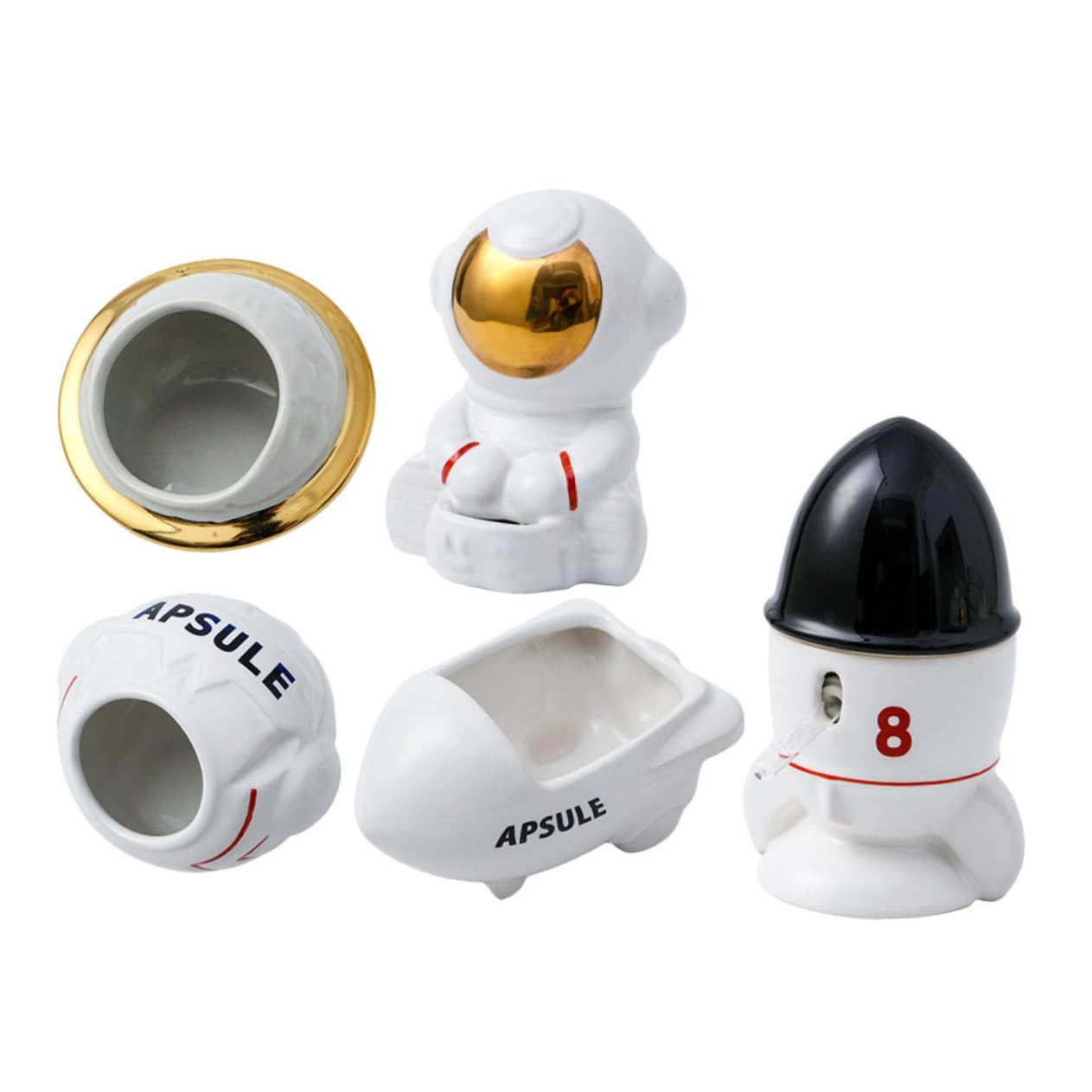 BESPORTBLE Set De Comedero y Bañera para Hámster Temática Espacial Nido De Cerámica Resistente Al Desgaste