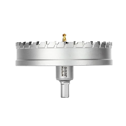 Miniatura 9 de Mollom Sierra de agujero de carburo resistente, corte de agujero de acero inoxidable, acero suave, hierro, cobre, latón, plástico (5-1116 pulgadas,