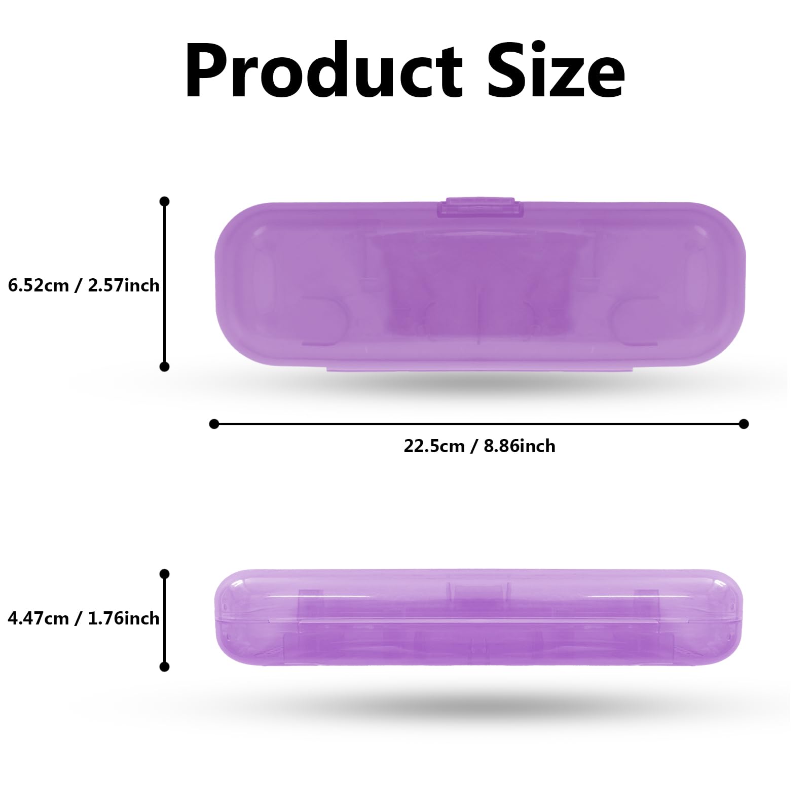Caja de almacenamiento portátil de plástico semitransparente avanzada, apta para Oral-B/Philips y otros cepillos de dientes eléctricos de gama completa (morado)