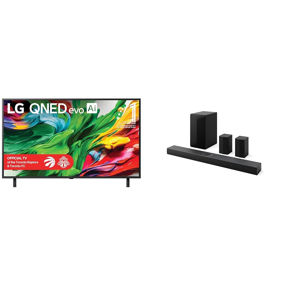 LG 55-Inch QNED85 Mini LED QNED Evo 4K Smart TV and, LG S70TR 5.1.1 ch. Soundbar