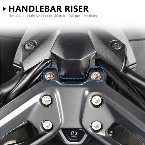 Pontet rehausseur guidon CNC pour TMAX 560 2022-2024 adaptateur noir - 3