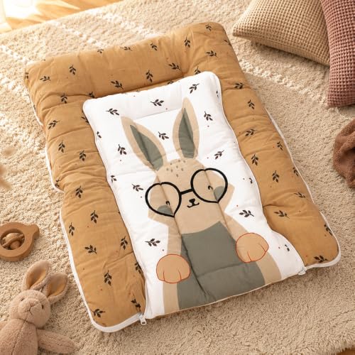 Image of Krildo 3 in 1 Baby Sleeping Bag & Carry Nest for Newborn, Portable Bamboo Cotton for 0-6 Months Infants, Holding Set, Soft & Lightweight (Honey Bunny)