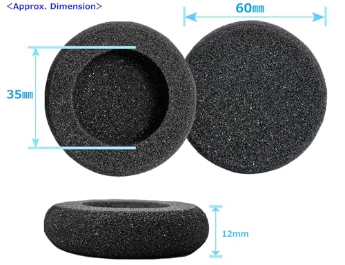 ヘッドホン 単品 交換用 付け替え イヤーパッド ヘッドセット 耳あて イヤー クッション カバー スポンジ ブラック 4個 - 2ペア セット HPP-RPG (60㎜)