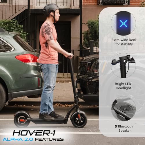 Hover-1 Alpha Electric Scooter (Blue) - 450W Motor, 18 MPH Top Speed, 12 Mile Range - Image 3