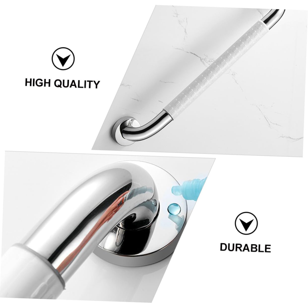 Barra de Seguridad para Baño Antideslizante de Acero Inoxidable con Anillo Luminoso Asidero Ergonómico y Resistente para Mayores y Ducha