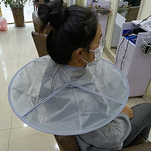 Yinhing Hair Cutting Cape, Waterproof, Adjustable, Grey, Universal Size, Adults & Kids, Approx. 60 x 60cm / 23.6 x 23.6in - Image 3