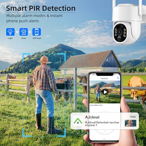 Solar Security Cameras Wireless Outdoor, 2.4GHz 5G WiFi Cameras for Home Security Battery Powered, 2K 360° PTZ Solar Outdoor Camera, Color Night Vision, AI Human Detection 2 Way Talk, SD/Cloud Storage - Image 8