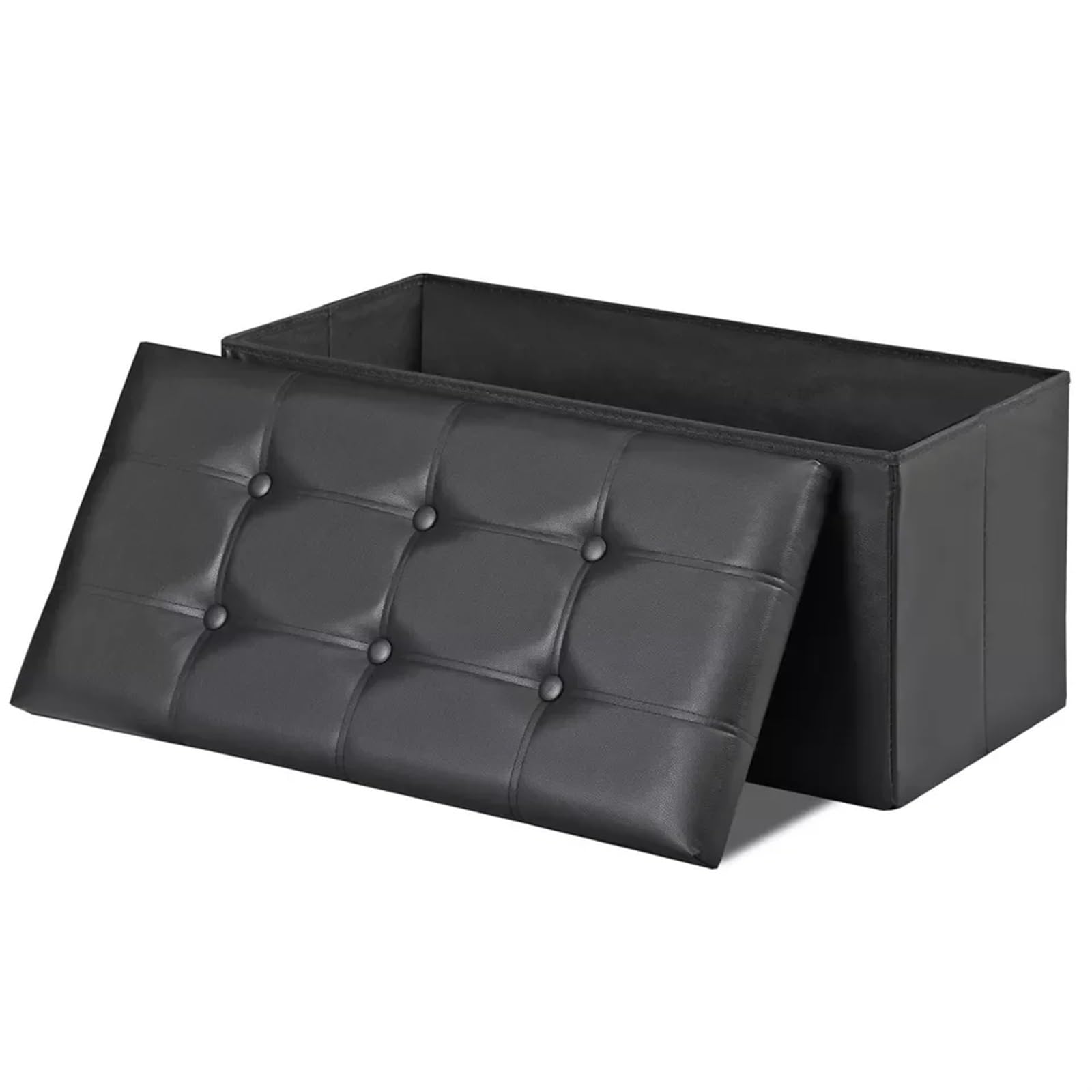 Banc ottoman repose-pieds noir Slish Home Fur au design élégant