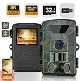 Trail Camera,8K 60MP WiFi Game Cameras with No Glow Night Vision, 0.1s Trigger Motion Activated,IP66 Waterproof Hunting Camera for Outdoor Wildlife Monitoring or Property Security with 32GB SD Card
