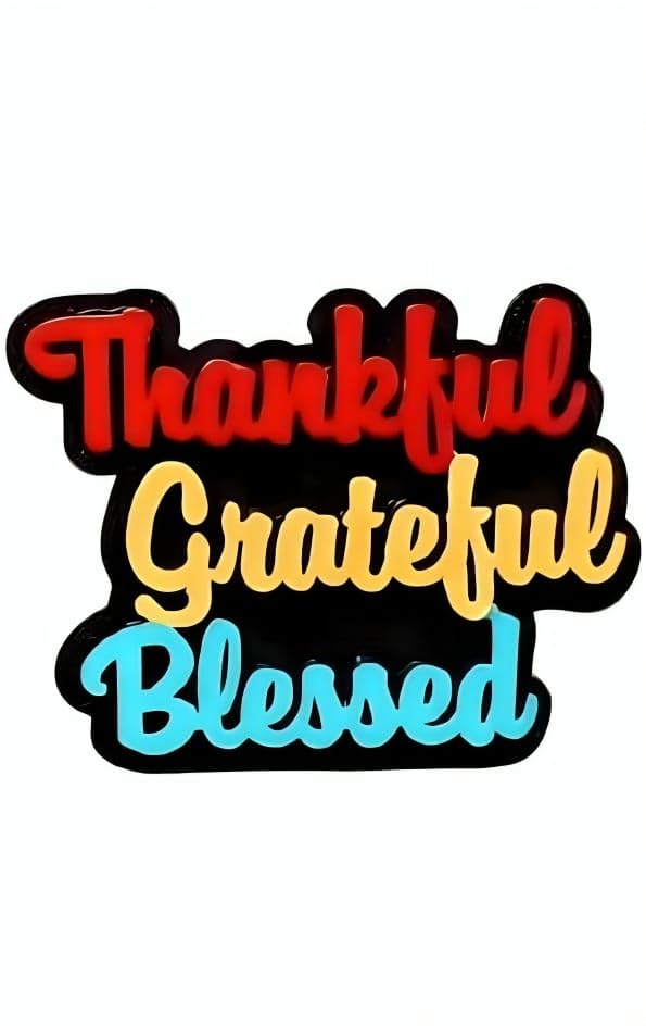 Dishi Handicraft Store Hand-Painted Wooden Fridge Magnet, Thankful Grateful Blessed Design, 10.16 cm-image-18