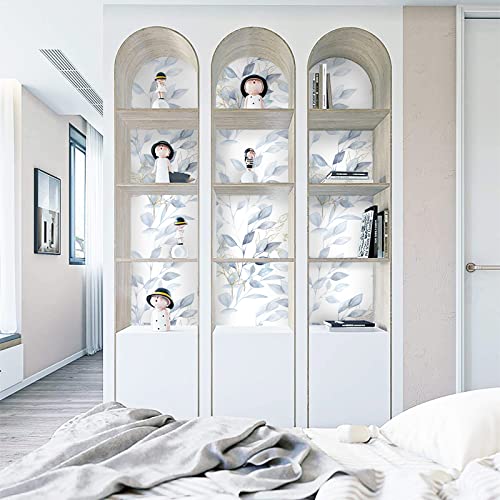 Heloho 15.35" X 196.8" Green Blue Leaf Wallpaper For Bedroom Peel And Stick Self Adhesive Removable Wallpaper Waterproof Contact Paper For Furniture Living Room Bedroom Decor #TOP4