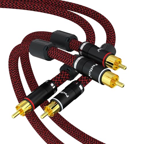 Câble RCA mâle vers RCA Preffair 1m blindé OFC pour caisson de basses et DAC