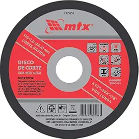 Mtx Disco De Corte Para Inox E Metal 180 X 1 6 X 22Mm