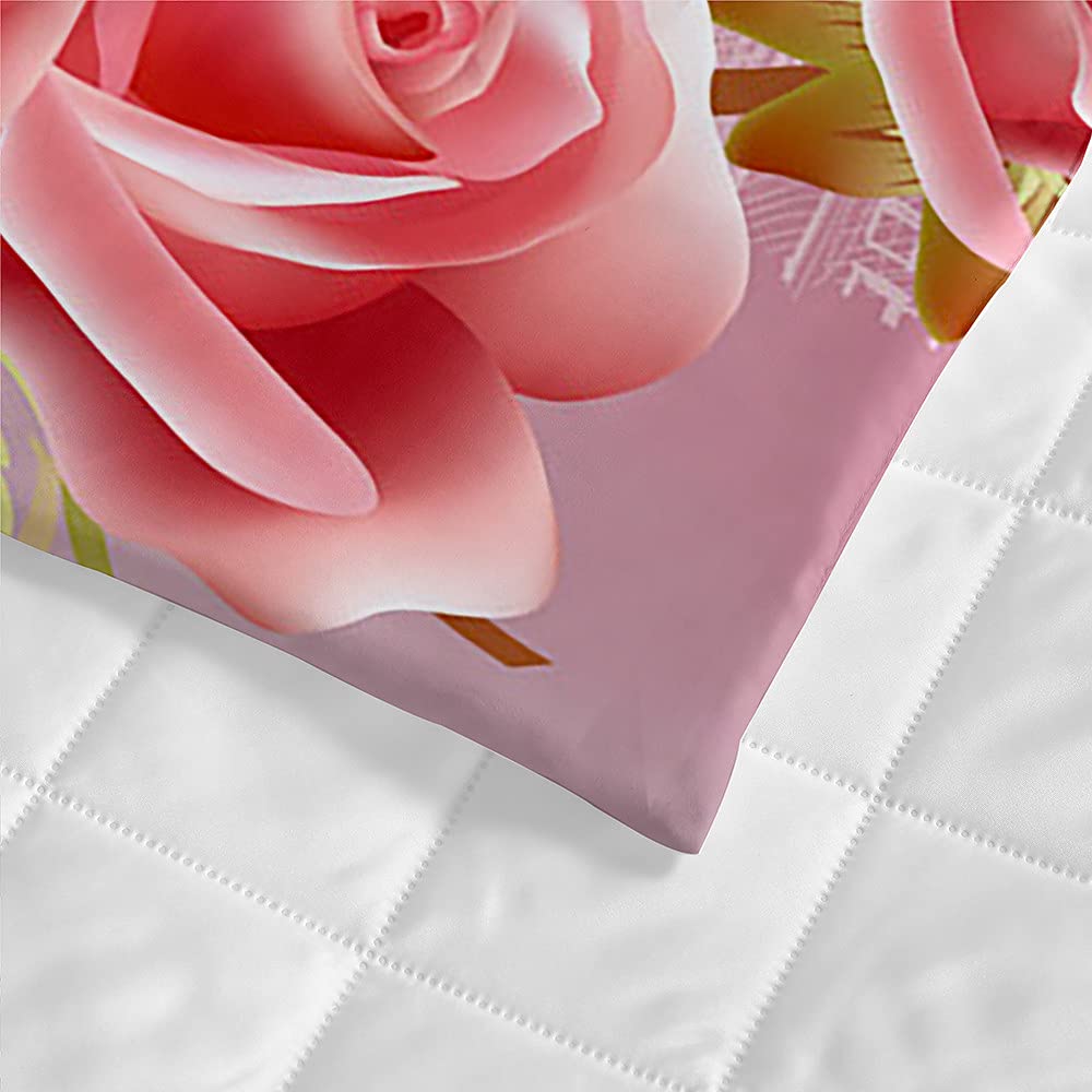 Copriletto Trapuntato Leggero Microfibra - Rosa Chiaro 150x200 Cm - Reticolo 3D - Quattro Stagioni