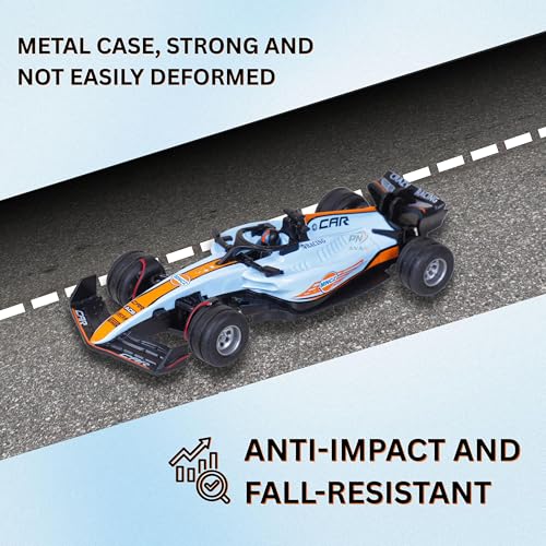 Image of Formula RC Racing Car for Kids Age 6+ Years 1:64 Scale | Mini Rechargeable Remote Control Sports Car with APP Control, LED Lights, 3 Speed Modes & Type-C Charging | Formula Racer Toy Car