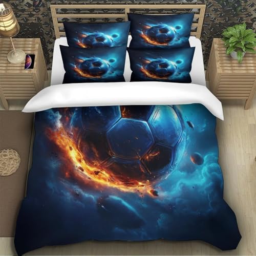 Housse de Couette Football Spatial 3D Microfibre Super King 260x220cm - 5