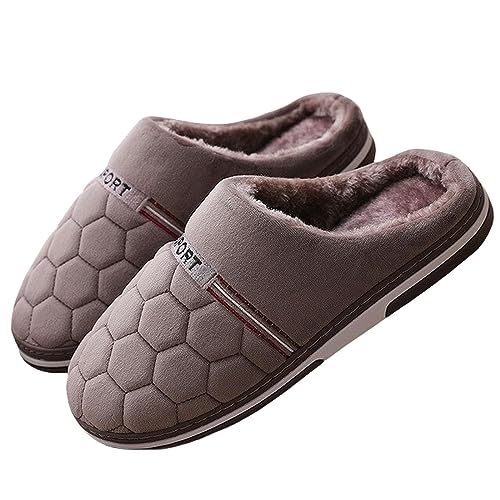 Pantoufles d'hiver en coton ZONTO pour hommes avec semelles épaisses