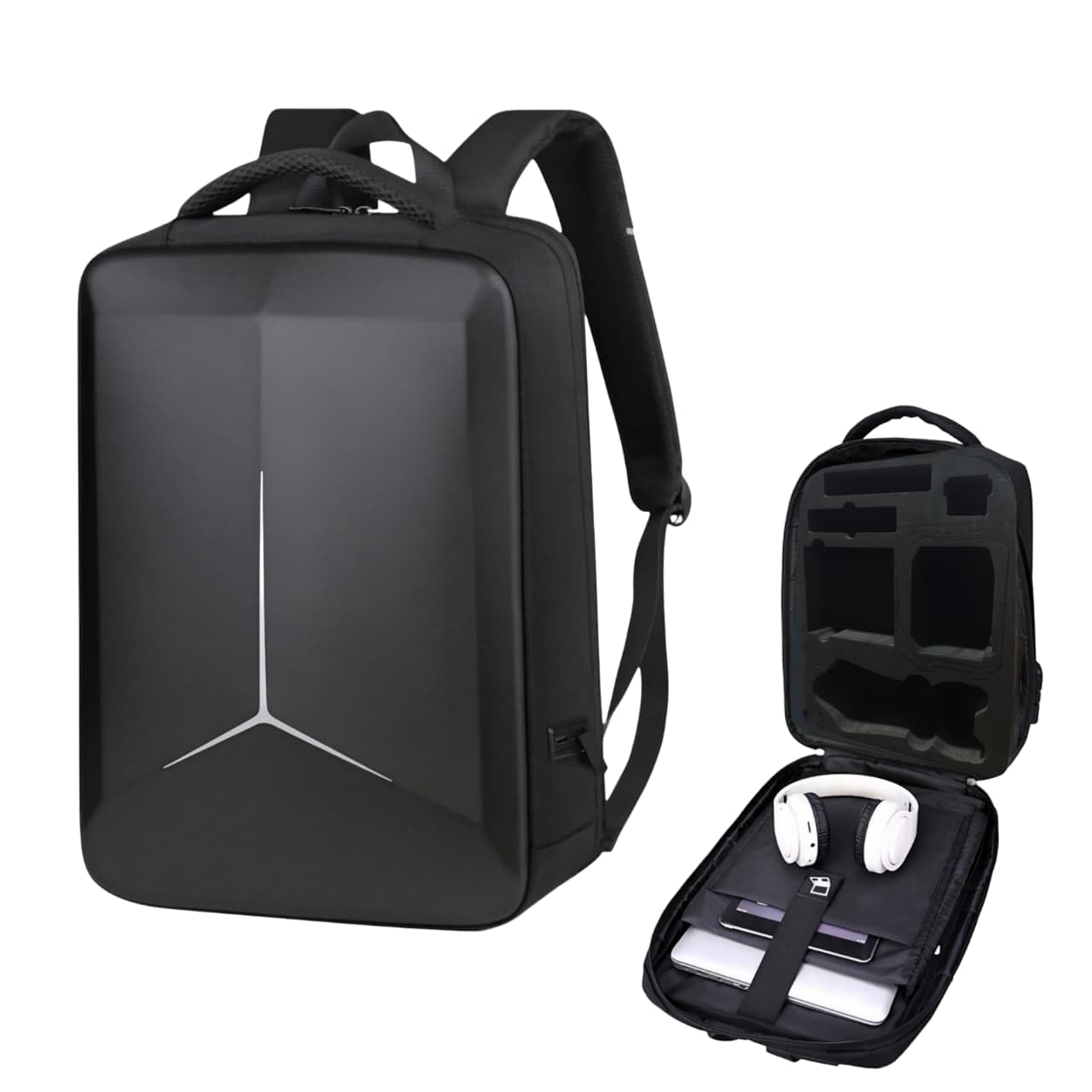 Carrying case Bag Compatible with DJI Mavic 4 Pro & Accessories Storage Backpack Equipped with Number Lock, EVA Foam, Double Safety Belt & Charging Point (for Mavic 4, Black)