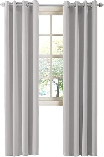 LA PALMA Cortinas opacas con aislamiento térmico y ojales para sala de estar, cortinas de ventana para dormitorio, 2 paneles en 1 juego