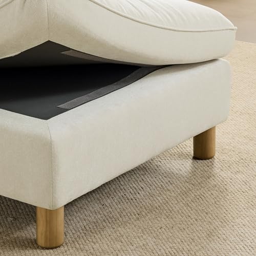 Image of CHITA 118 inch Super Large Sectional Couches for Living Room, Modular Cloud Couch Sectional Sofa, Premium Fabric Couches, Down Filled, High Density Foam, Chenille in Cream, 5 Seat Corner Couch